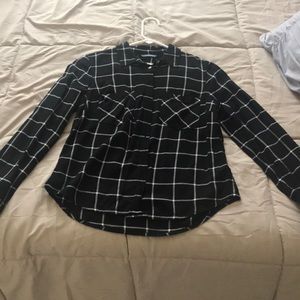black and white plaid flannel